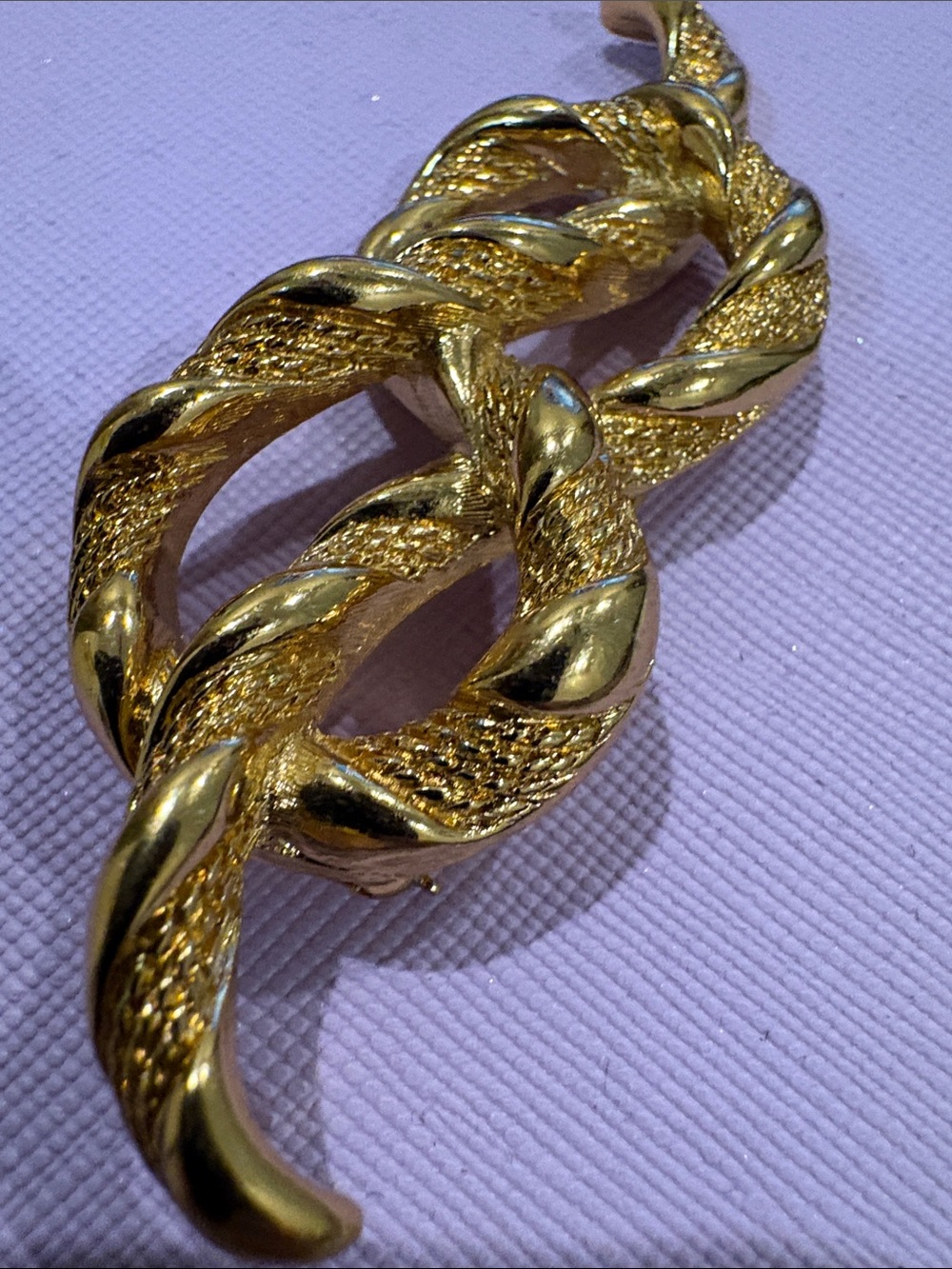 Monet Gold-Tone Twisted Link Brooch for Women - Classic Statement Pin